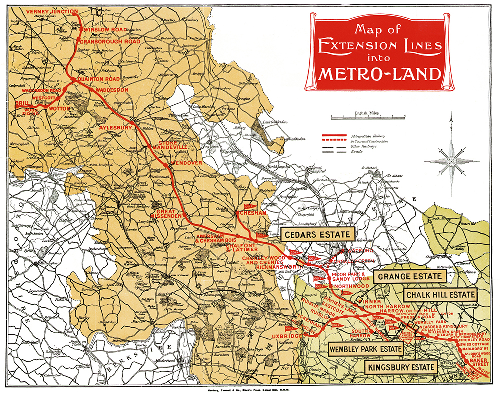 Map of Extension Lines into Metro-Land