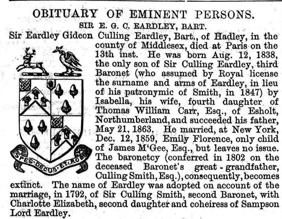 The Illustrated London News 1875 Obituary of Eminent Persons