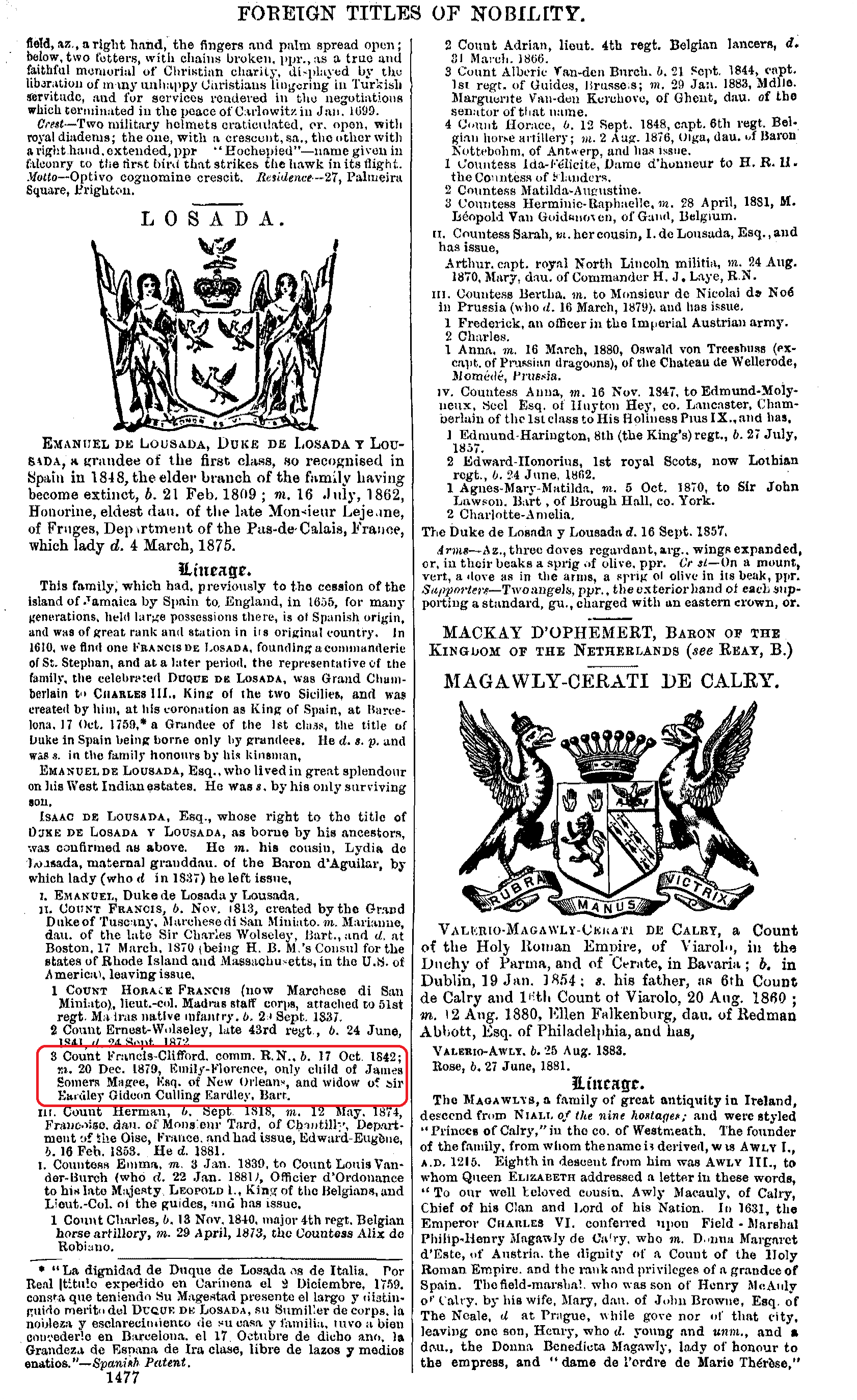 Burke’s Dictionary of Peerage & Baronetage 1885 on TheGenealogist
