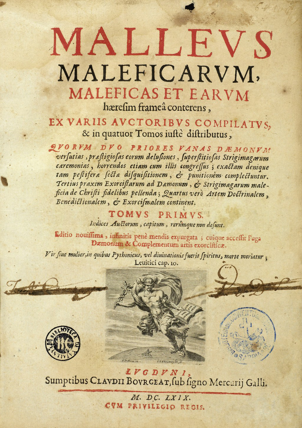 Title page to Malleus Maleficarum <small>Wellcome Library<small>