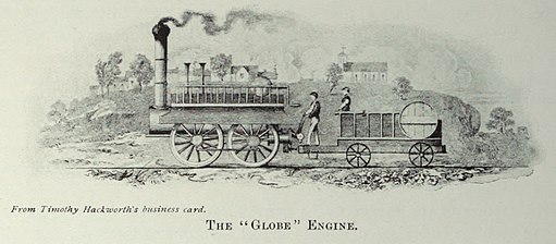 The Globe engine, as featured on Timothy Hackworth’s business card