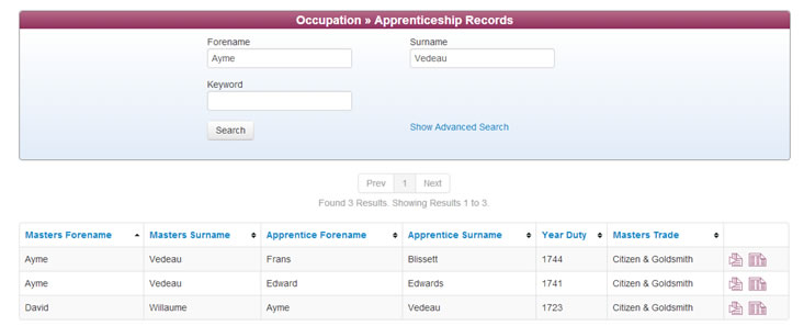 Ayme Videau in the Apprenticeship Records at TheGenealogist.co.uk