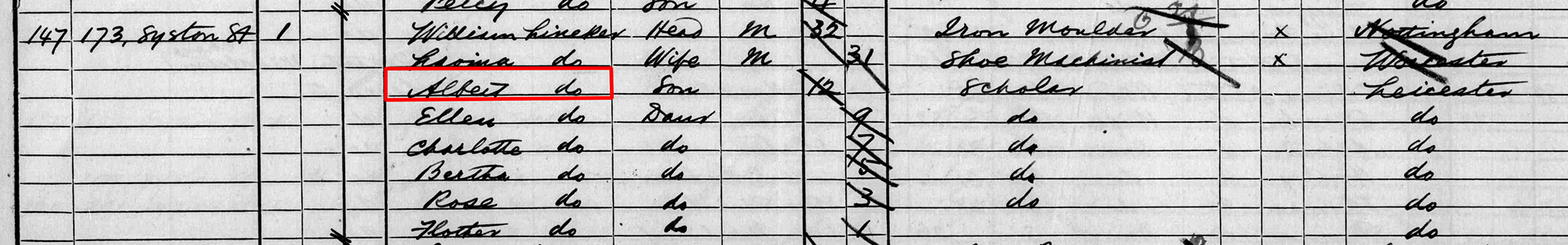 George and family in the 1891 Census