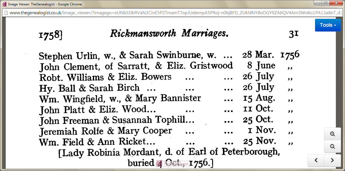 Marriage of John Freeman and Susannah Tophill
