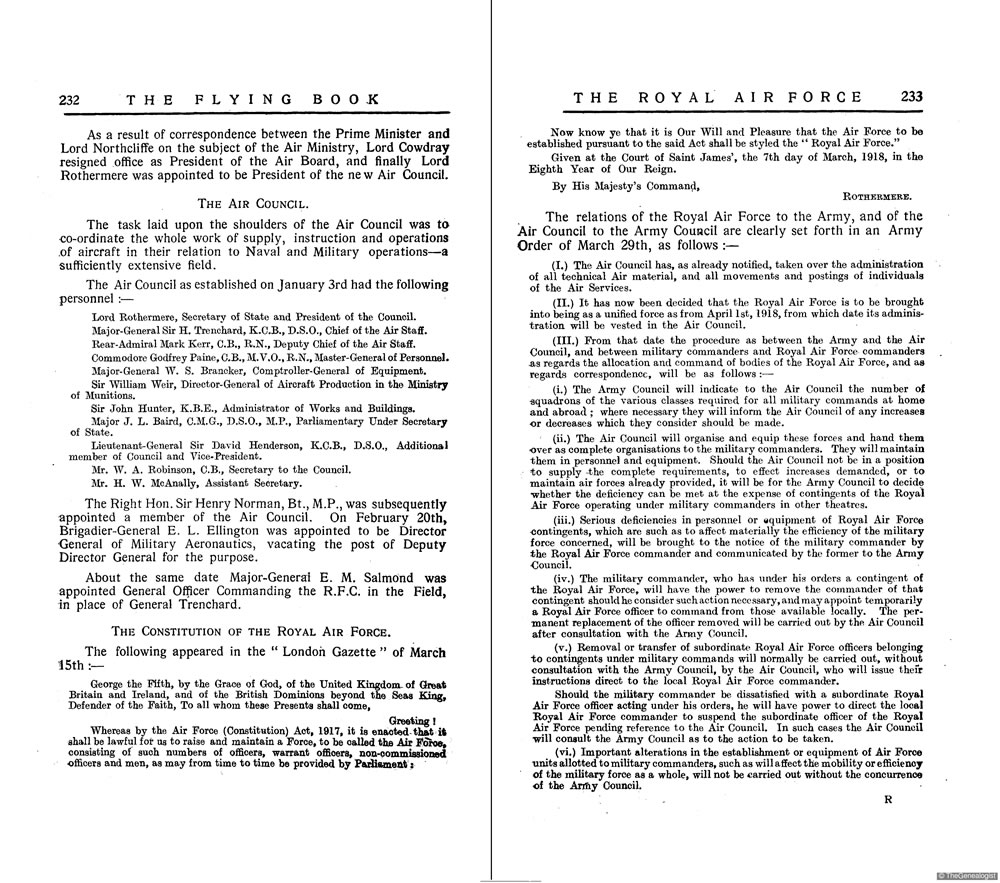 The Flying Book 1918 page 232-233 on TheGenealogist