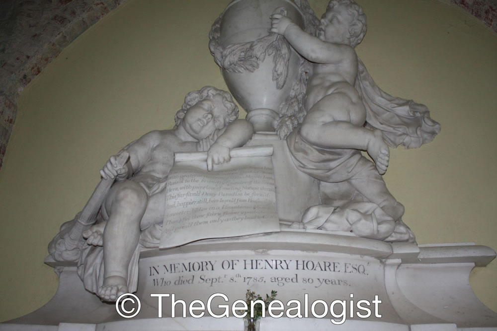 Henry Hoare II's monument in St Peter's Church