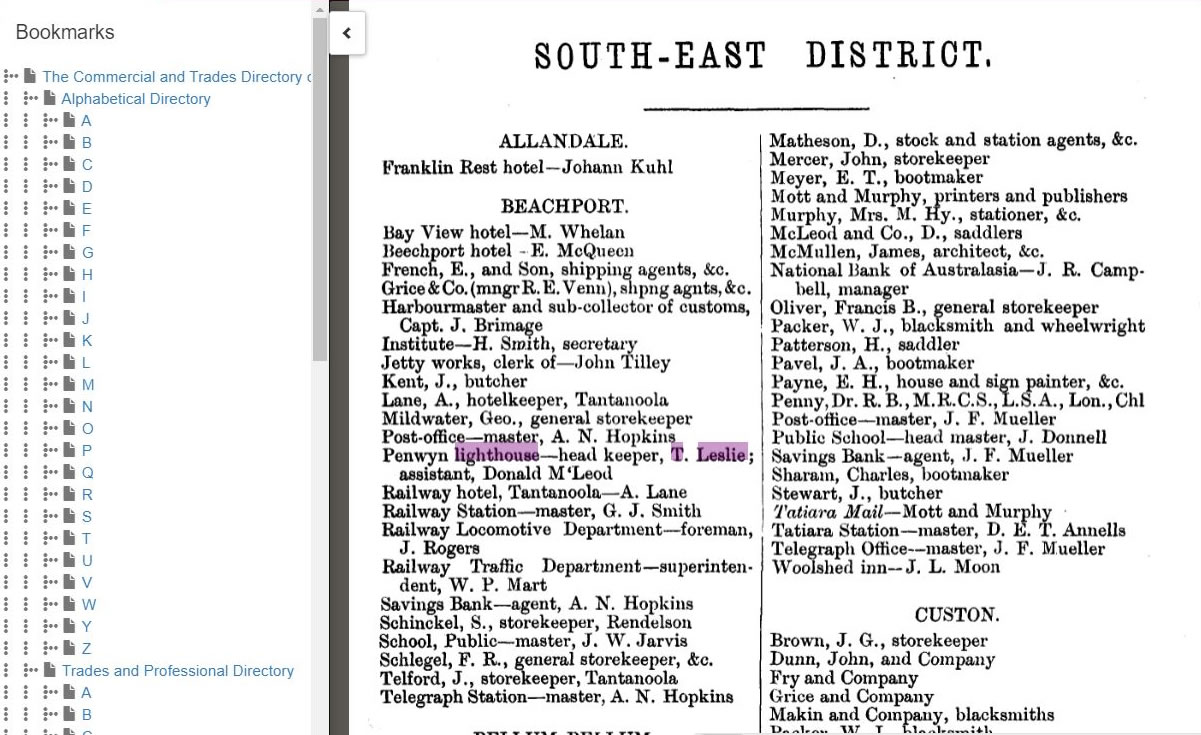 1882-3 The Commercial and Trades Directory for the South of Australia