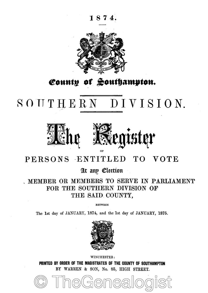 Poll Book from 1874