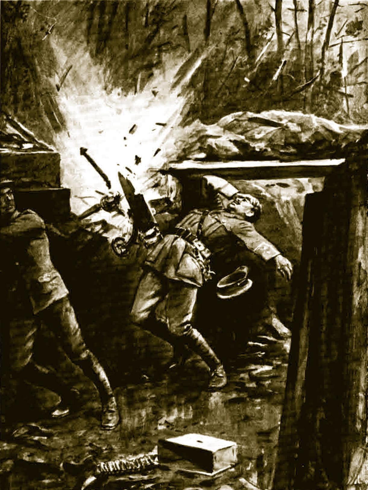 A Shell Wrecks the Machine Gun Which Lieutenant Dimmer Was Working During An Attack By the Prussian Guard
