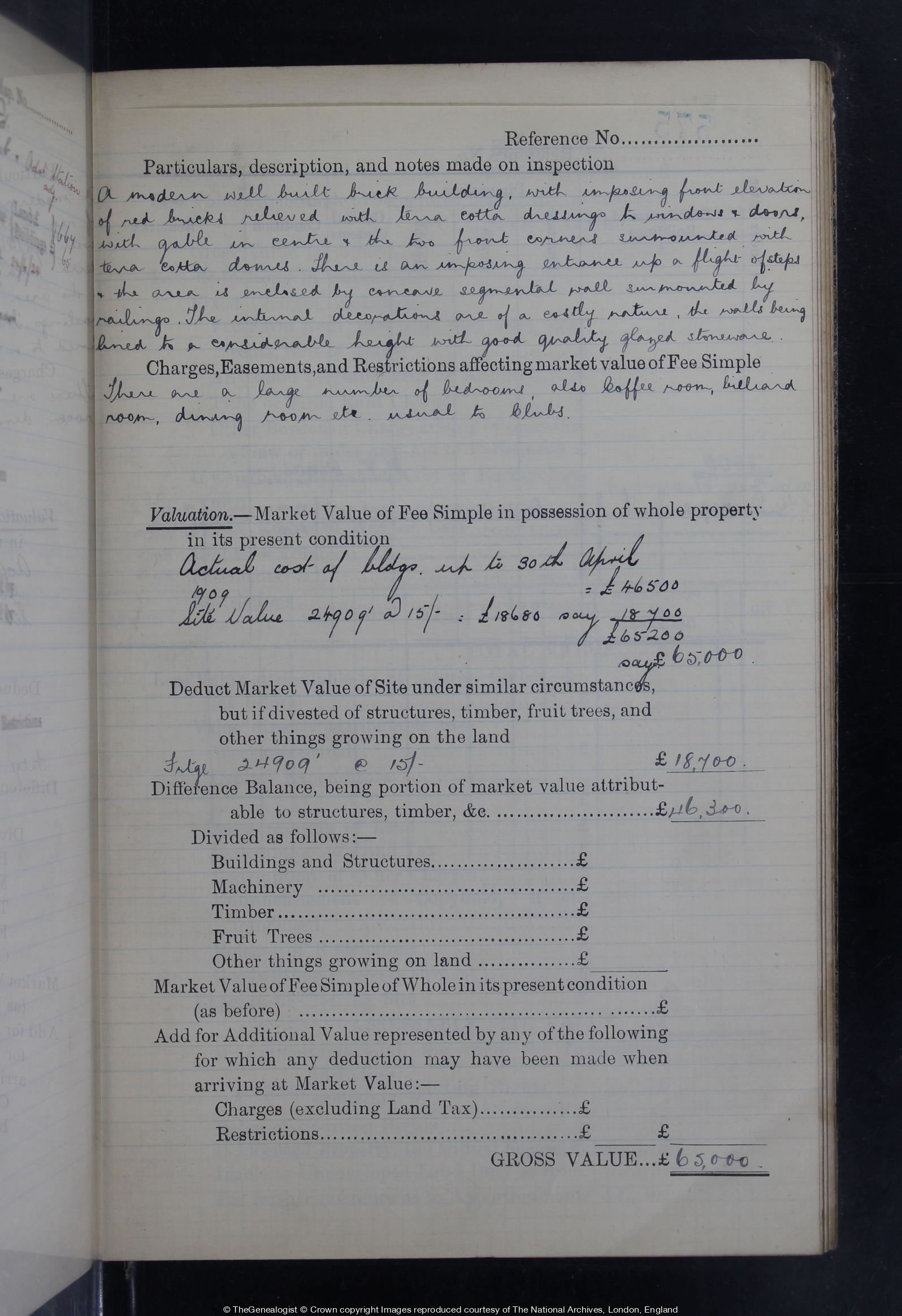 IR58 Field Book detailing the property of the Union Jack Club