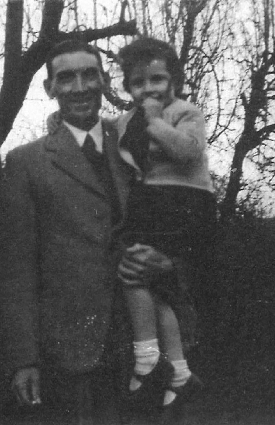 John Joseph Hughes (Liz Carr's maternal grandfather), with Pat Carr nee Hughes (Liz Carr's mother) - 1947