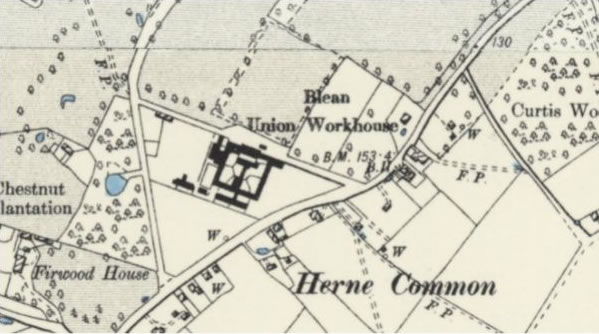 Blean Union Workhouse on TheGenealogist's Map Explorer