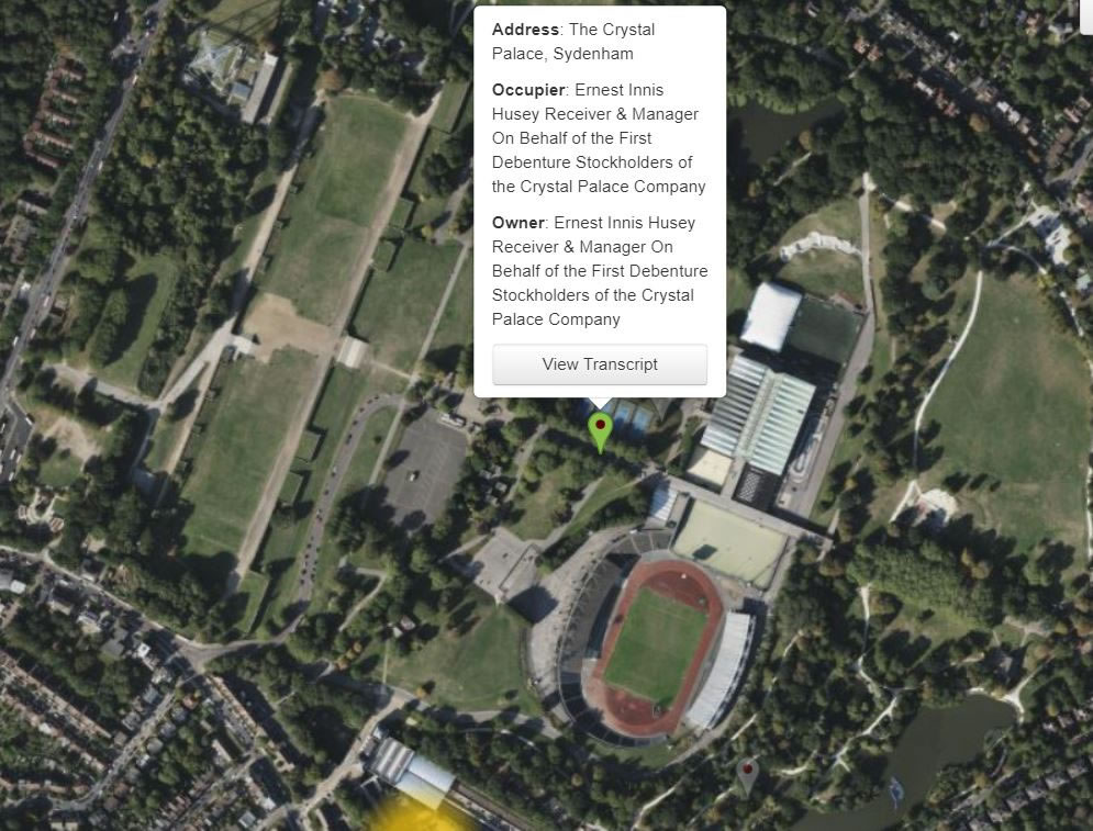 Bing Satellite Map on Map Explorer™ where once had stood the iconic Crystal Palace and its pleasure gardens