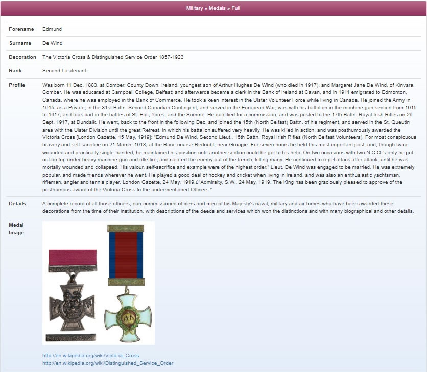 Military Medals on TheGenealogist
