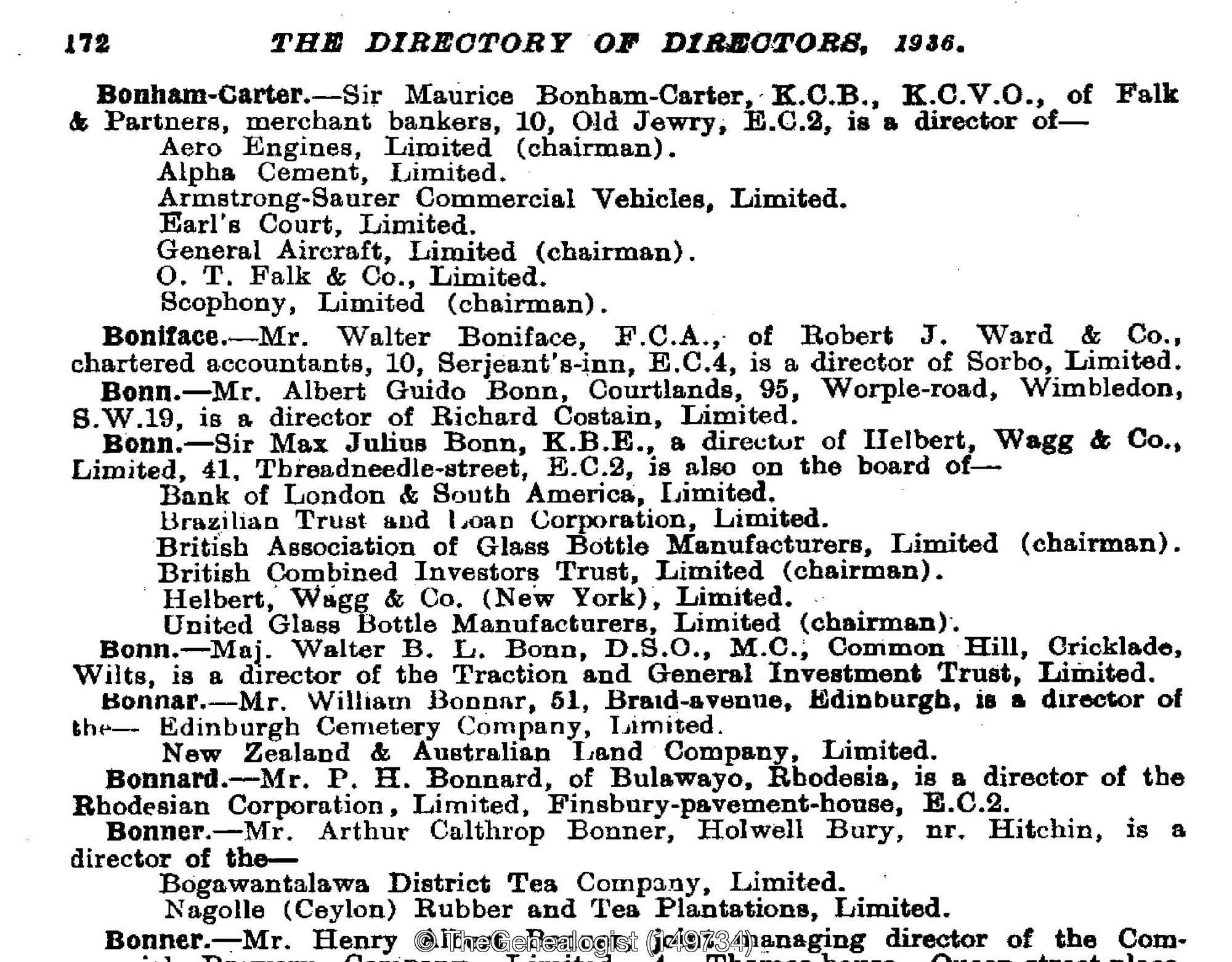 1936 Directory of Directors is a record from TheGenealogist's Occupational Records