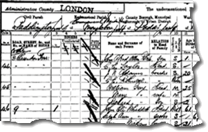 Sample of section of census page