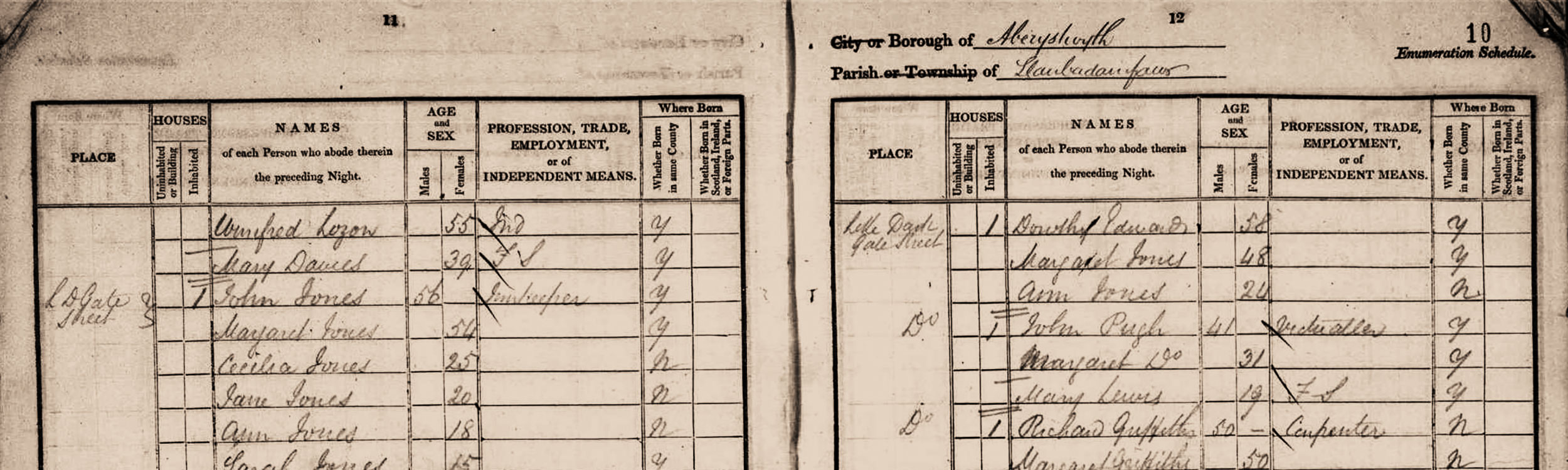 Census 1841 Cardiganshire