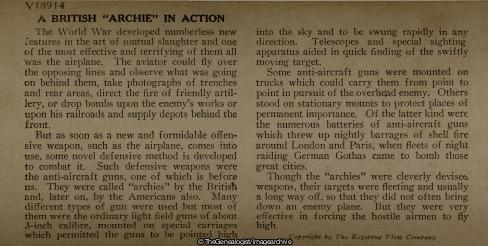 A British Archie in Action Note Range Finders (3d, Anti-aircraft, C1915, Lorry, Royal Artillery, Soldiers, WW1)