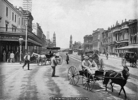 A Buggy in King William Street Adelaide (Adelaide, Australia, General Post Office, GPO Building, horse and cart, King William Street, South Australia, Town Hall)