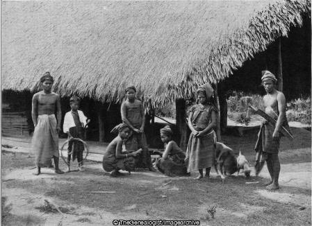 A Kachin Chief at Home (1897, Burma, family, Kachin, Village Chief)