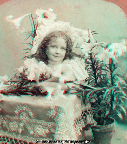 A Living Picture 1897 R Y Young (3d, Girl, Lily)