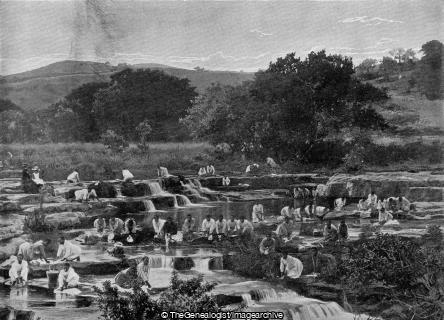 A Natal Laundry (1897, Laundry, Natal, River, South Africa, Washing)