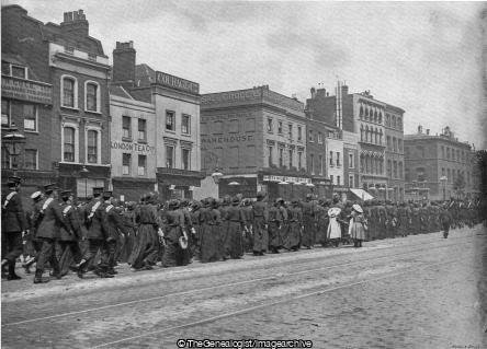 A Salvation Army Procession in the East End of London (1897, England, London, Procession, Salvation Army, Whitechapel Road)