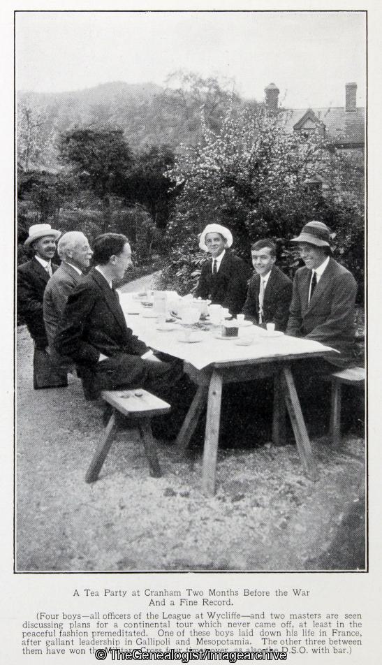 A Tea Party at Cranham Two Months before the War and a Fine Record (1914, England, Gloucestershire, Stonehouse, Tea Party, WW1, Wycliffe College)