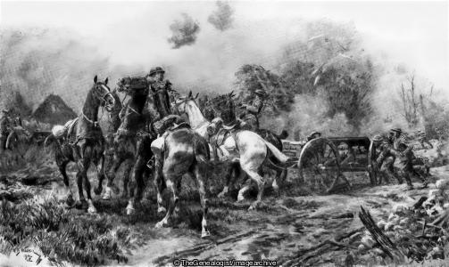 A Tight Corner Getting the Guns Away (Artists Rifles, Horse, WW1)