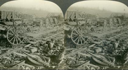 Alincourt France - German Ammunition Camp Destroyed by Allied Airmen (1918, 3d, Alincourt, Ammunition Dump, Argonne, Bomb, France, Railway Track, WW1)