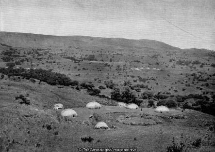 An African Kraal (1897, Cape Colony, Kraal, Malawi, Shire Highlands)