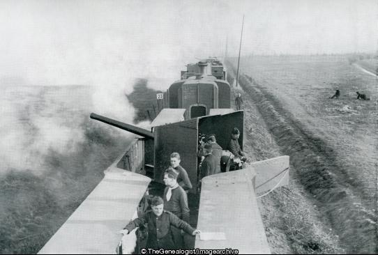 An Armoured Train in Action (Armoured Train, Army, Train, WWI)