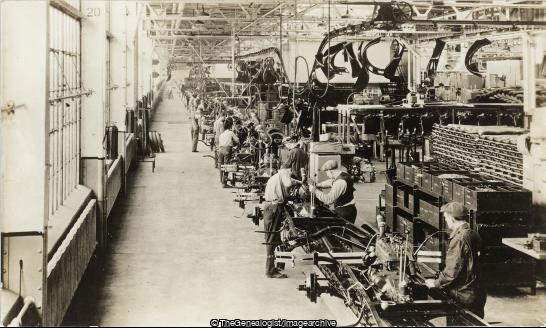 An assembly line of the Ford Motor Company (1913, C1930, Car, Factory Worker, Ford Motor Company, vehicle)