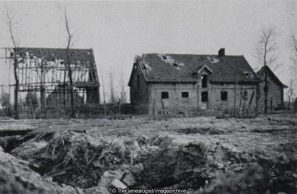 Anton's Farm taken from front line trench March 1915 (1915, Belgium, Farm, Hainaut, Ploegsteert, Trench, WW1)