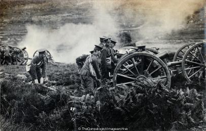 Artillery Practice Okehampton 1908 (1908, Artillery, Devon, England, Okehampton, Regiment, Royal Field Artillery, Weapon)