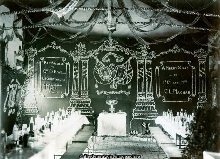 B Company Bungalow Decorated for Christmas Dinner 1911 (1911, 1st Battalion, B Company, Christmas, India, Regiment, Royal Sussex)