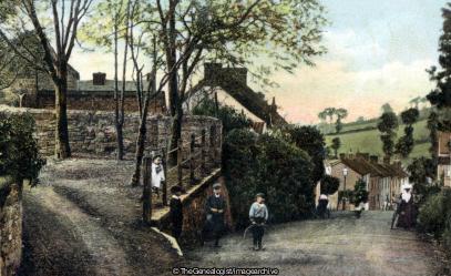Barnstaple Bradiford Chadford lane 1914 (1914, Barnstaple, Bradiford, Chadford lane, Devon, England, Hoop and Stick)