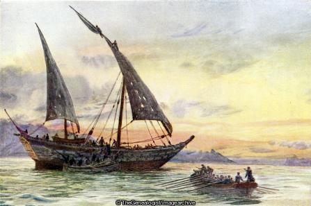 Boarding a Slave Dhow in the Persian Golf (Dhow, Persian Golf)