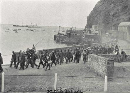 Boer Prisoners Marching from Wharf to Camp (Boer War, Prisoners of War, St Helena)