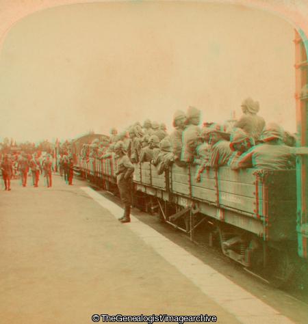Boer War -  How Tommy Atkins Travels - Wiltshires off to take part in Roberts' Campaign, South Africa (3d, Boer War, C1900, Lord Roberts of Kandahar, Railway, Regiment, South Africa, Tommy Atkins, Wiltshire Regiment)