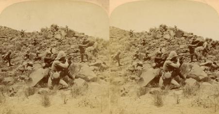 Boer War - Worcesters skirmishing with Boers near Colesberg on Feb 12th - the Boers drove them back (3d, Boer War, Colesberg, Regiment, Skirmishing, South Africa, Worcesters, Worcestershire Regiment)