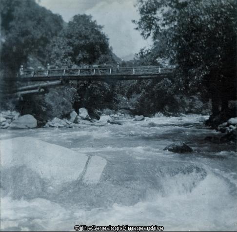 Bridge in Bejaura (1905, Beas River, Bejaura, Bridge, C1900, Himachal Pradesh, India, Kullu Valley, River)