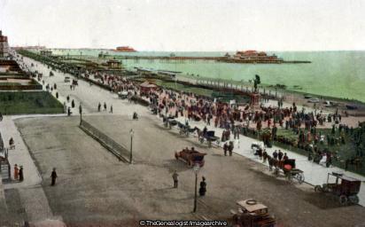 Brighton and Hove Promenades showing King Edward Memorial and Piers (Brighton, England, Hove, memorial, Palace Pier, Pier, promenade, Sussex, West Pier)