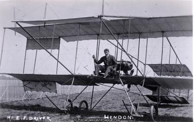 Bristol Biplane Box Kite 1910 (1910, Biplane, Boxkite, Bristol Aeroplane Company, England, Flying, Hendon, London, Middlesex, Mr E F Driver, Mr E.F.Driver, Pilot)