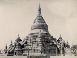 Central Pagoda of the 450 Pagoda Mandalay (450 Pagoda, Burma, C1890, Central Pagoda, Kuthodaw Dhammapada, Mandalay, Pagoda)