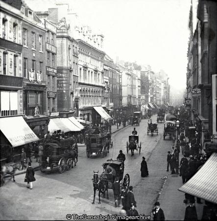Cheapside London (C1900, Cheapside, Hansom Cab, Horse and Carriage, horse and cart, Horse Drawn Omnibus, London, Singer Sewing Machines, Wilcox and Gibbs)