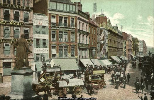 Cheapside looking East London (C1900, Cheapside, England, horse and cart, Horse Drawn Omnibus, London, vehicle)