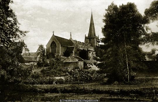 Church from the River, Chippenham (Avon, Chippenham, Church, England, River, St Andrew, Wiltshire)