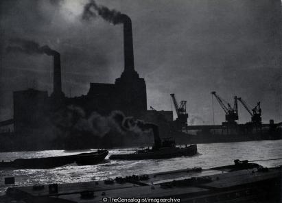 Coal Barges (Barge, Battersea, Battersea Power Station, Power Station, Thames, Tug Boat)