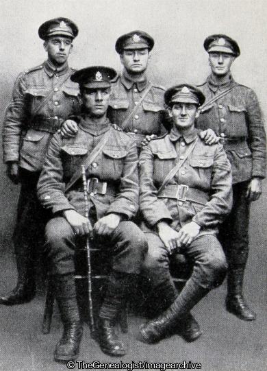 Comp Sergt Major J T Slater and NCO's of 'A' Company 1917 (1917, CSM, NCOs, Swindon, WW1)